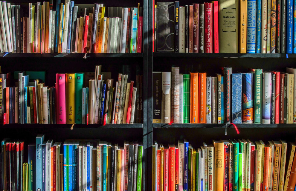 Books on a shelf